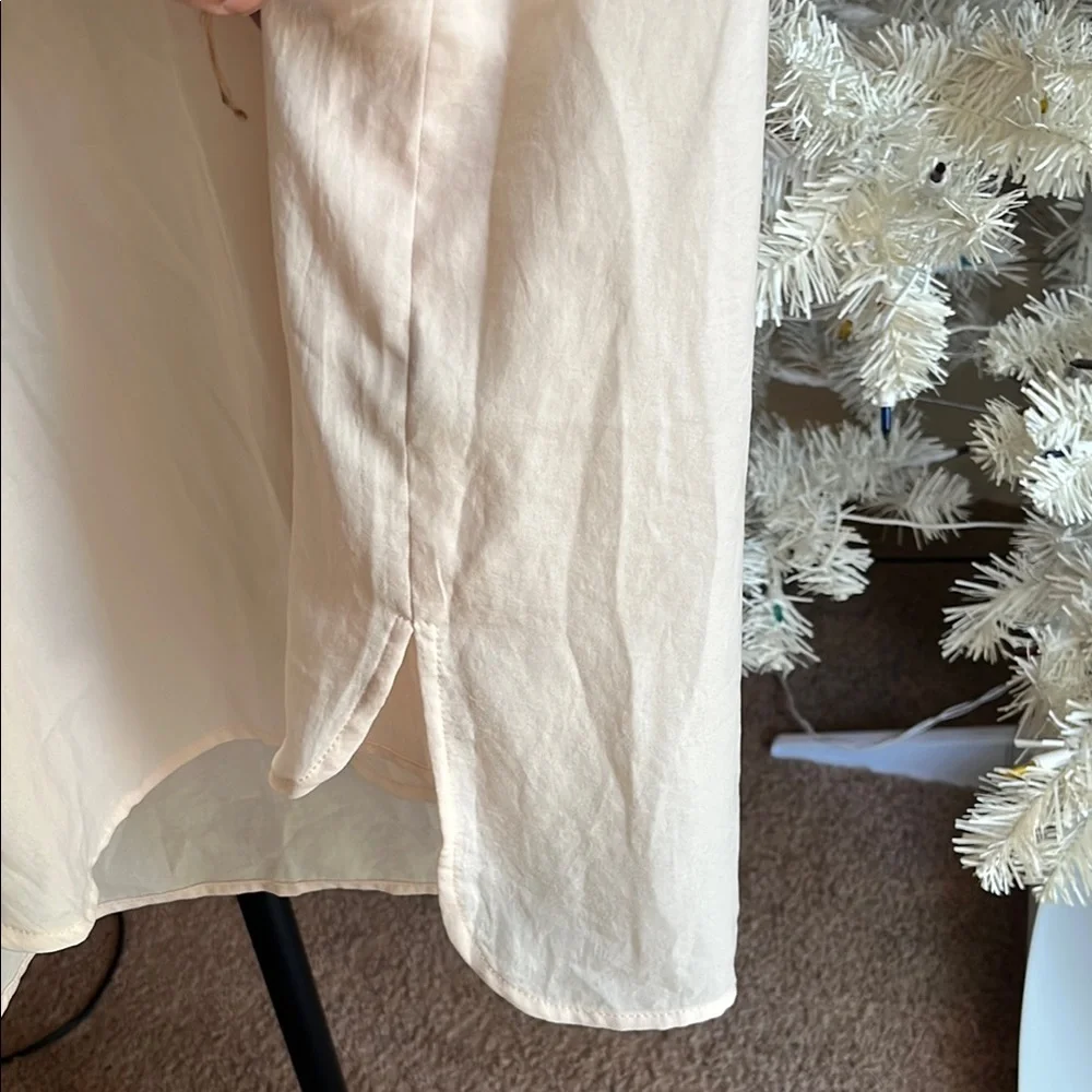 Sheer Light Pink Sleeveless Blouse with floral detail - Picture 5 of 7